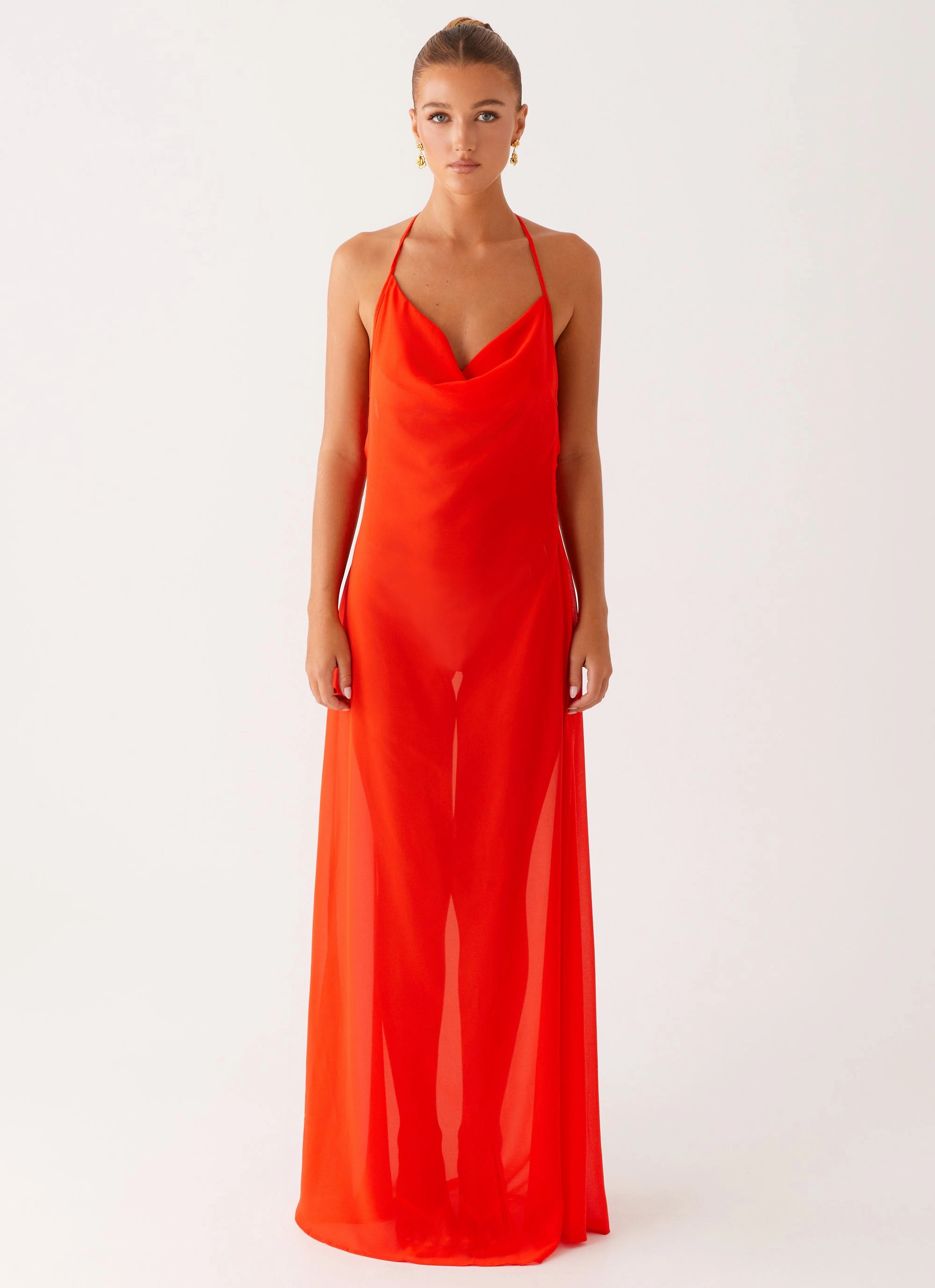 Dreamy Look Fantasy Maxi Dress - Orange