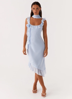 Fariday Midi Dress - Blue Quiet Mood Trend Appeal