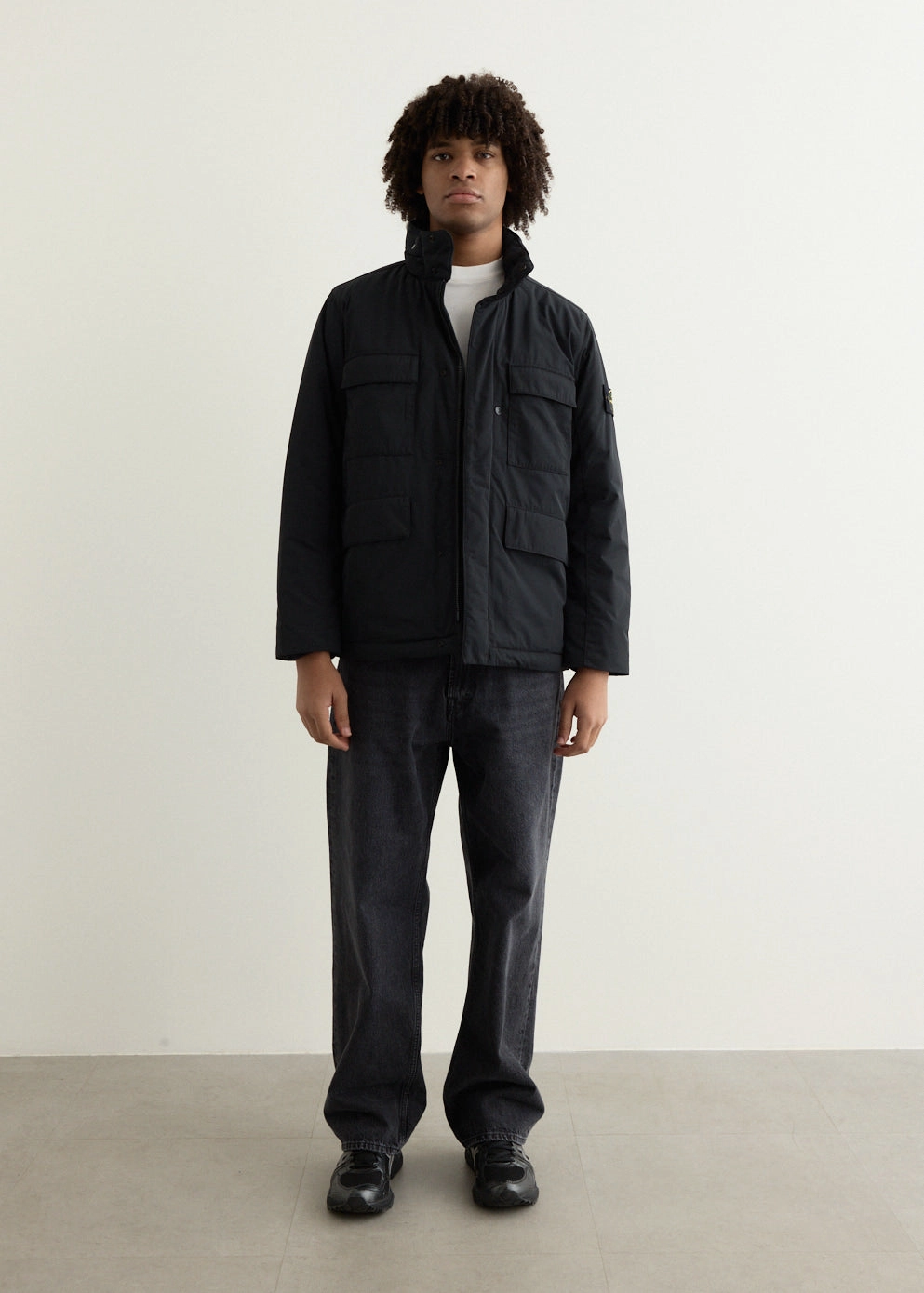 InterchangeablePanels Flexible Knit Padded Micro Twill Field Jacket