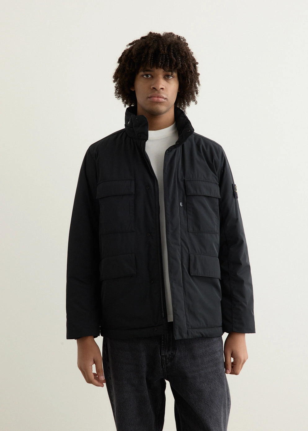 All Season Compatibility Relaxed Fit Structure Padded Micro Twill Field Jacket