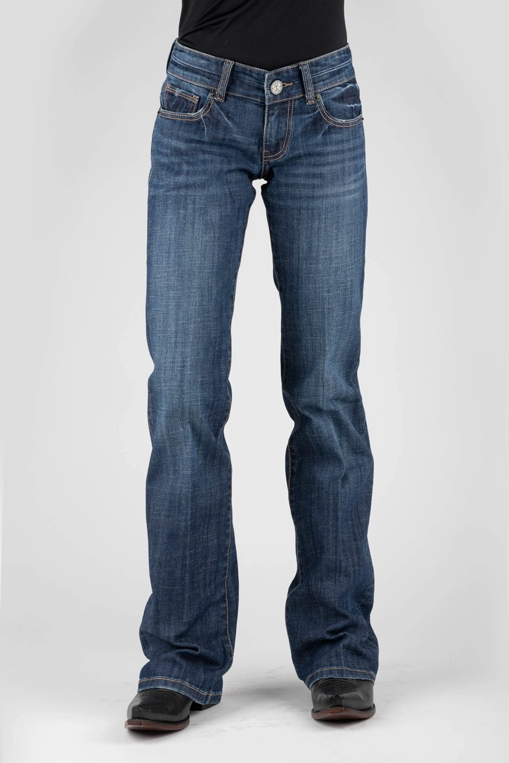 Anti Pilling Technology Tin Haul Womens Rosie Double X Loop Blue Cotton Blend Jeans