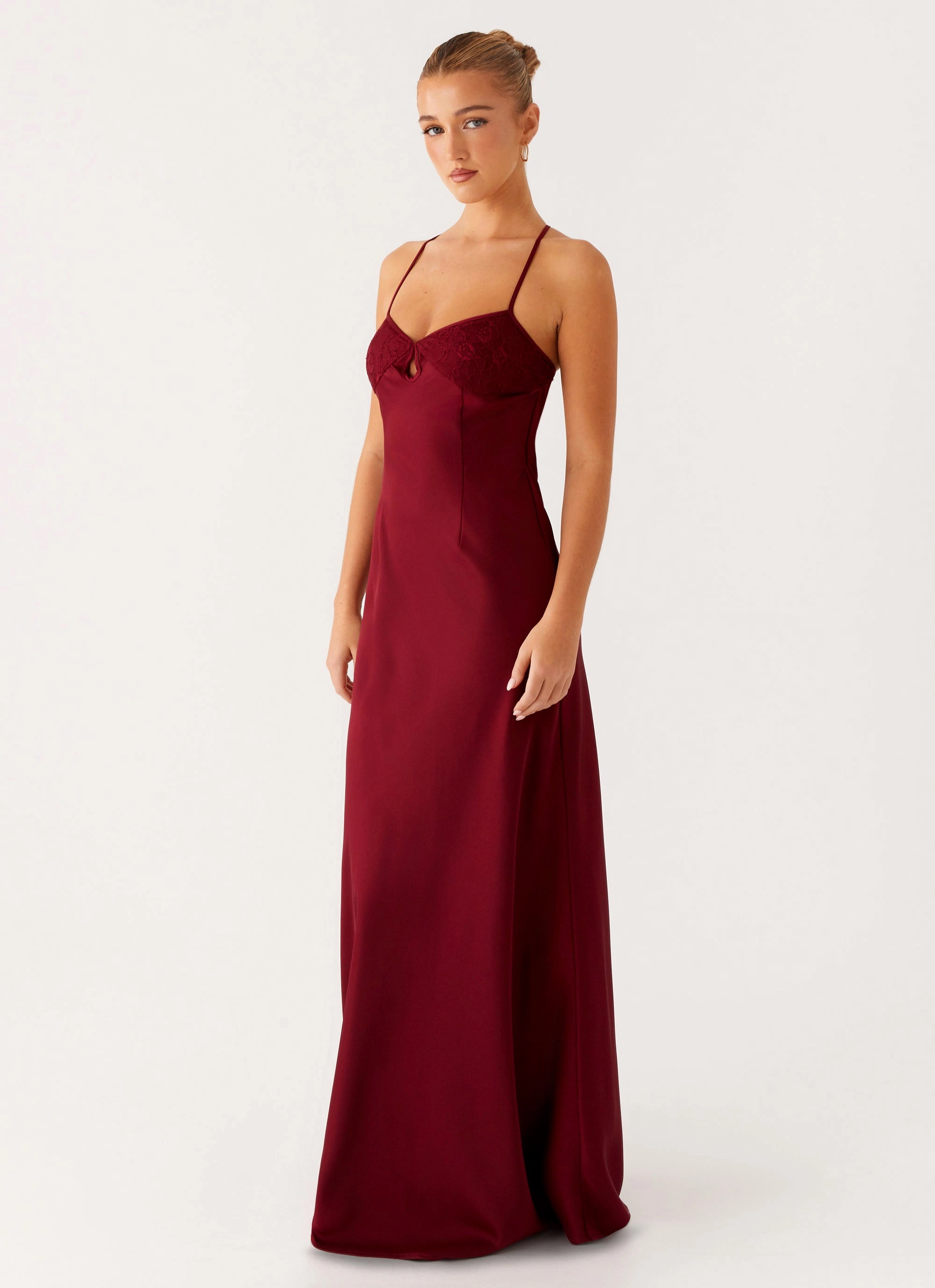Eye Appeal Playful Cut Joanie Maxi Dress - Maroon