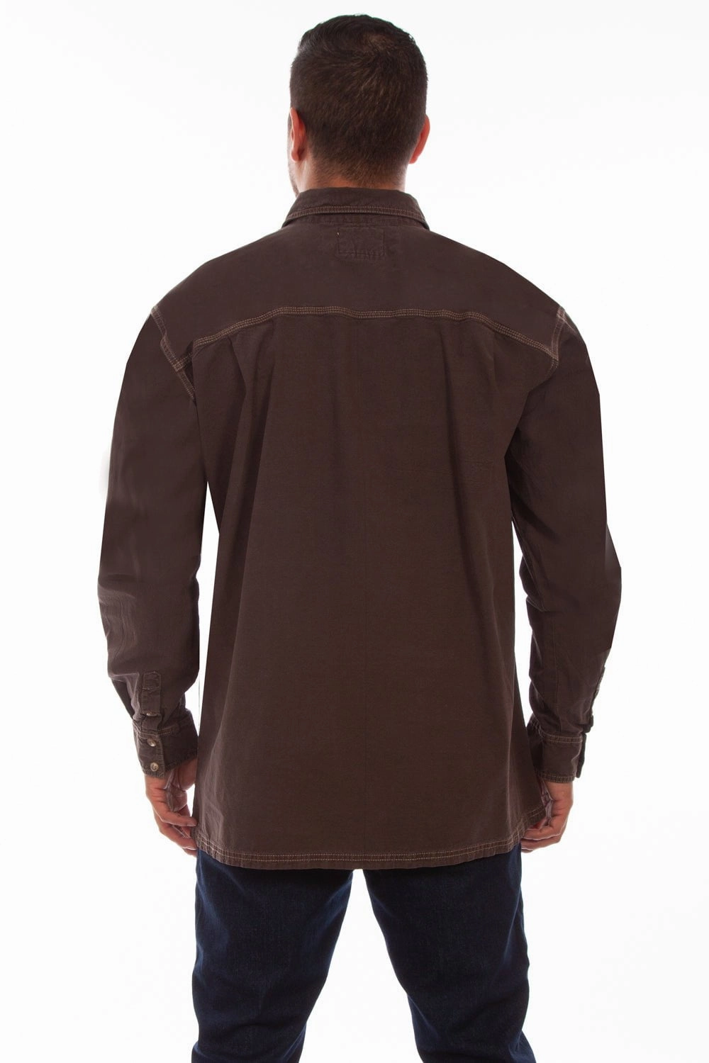 Scully Mens Chocolate 100% Cotton The Outdoor L/S Shirt Wrinkle Resistant Material Versatile Outfit