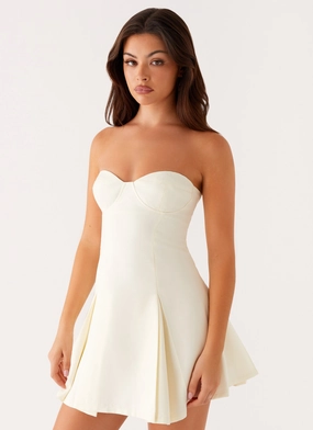 AntiPillTreatment Tailored Piece Victoria Strapless Mini Dress - Butter