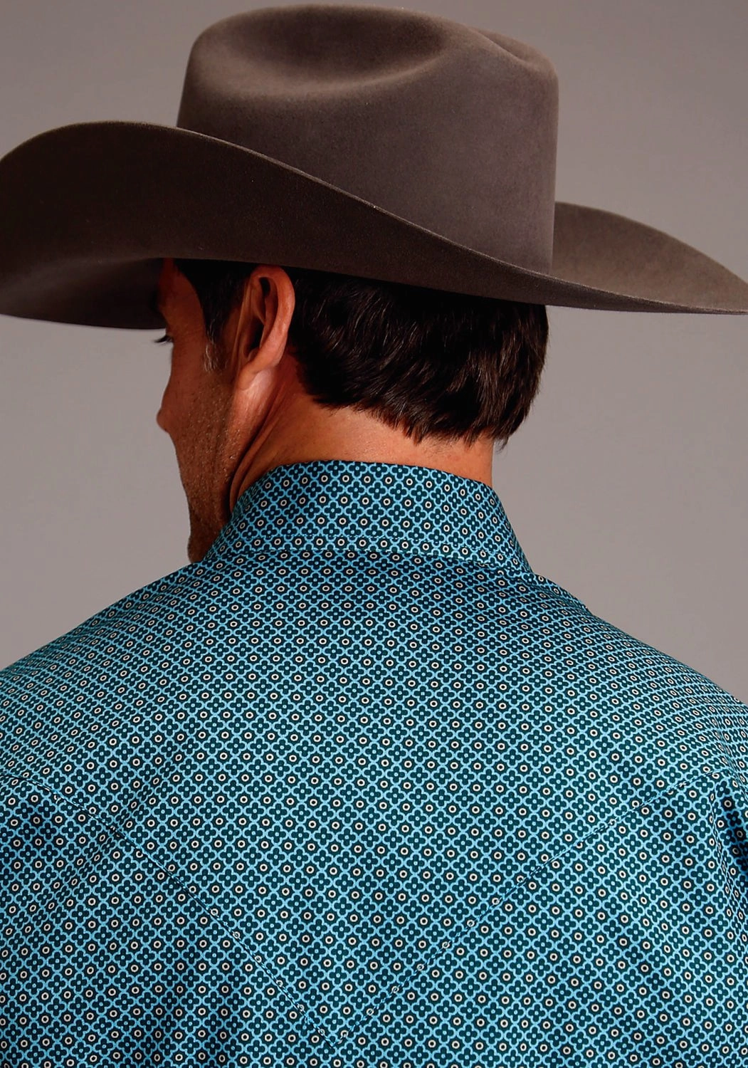 Stetson Mens Four Leaf Foulard Green 100% Cotton L/S Shirt Minimalist Aesthetic Fashion staples