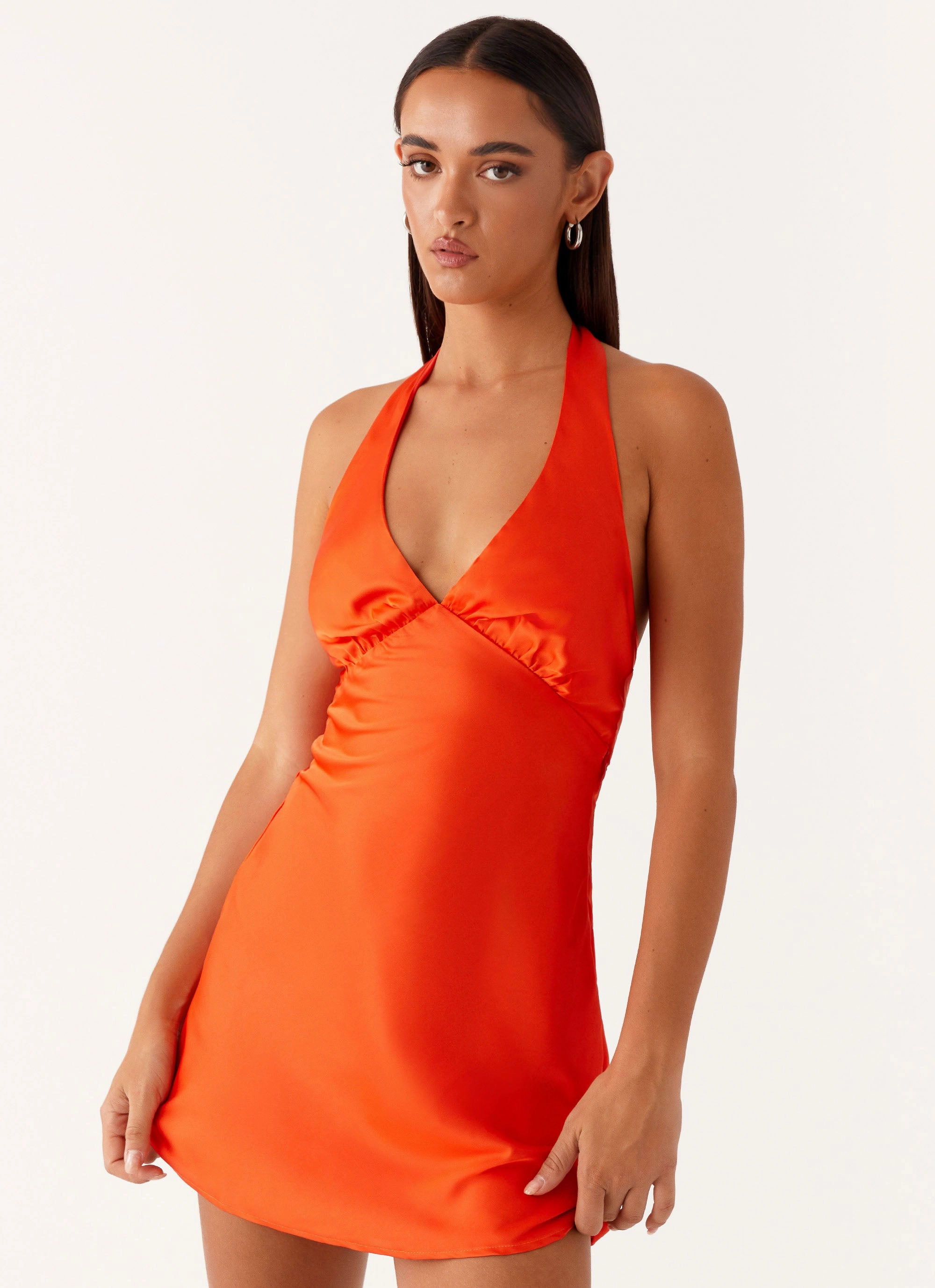 Heavy Hearted Mini Dress - Orange Evening Event