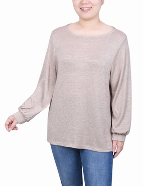 Petite Long Sleeve Tunic Top Smooth zipper closure