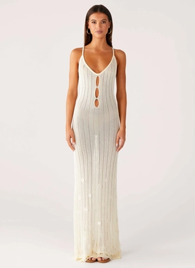 Siren Song Crochet Maxi Dress - Ivory Shared Moment