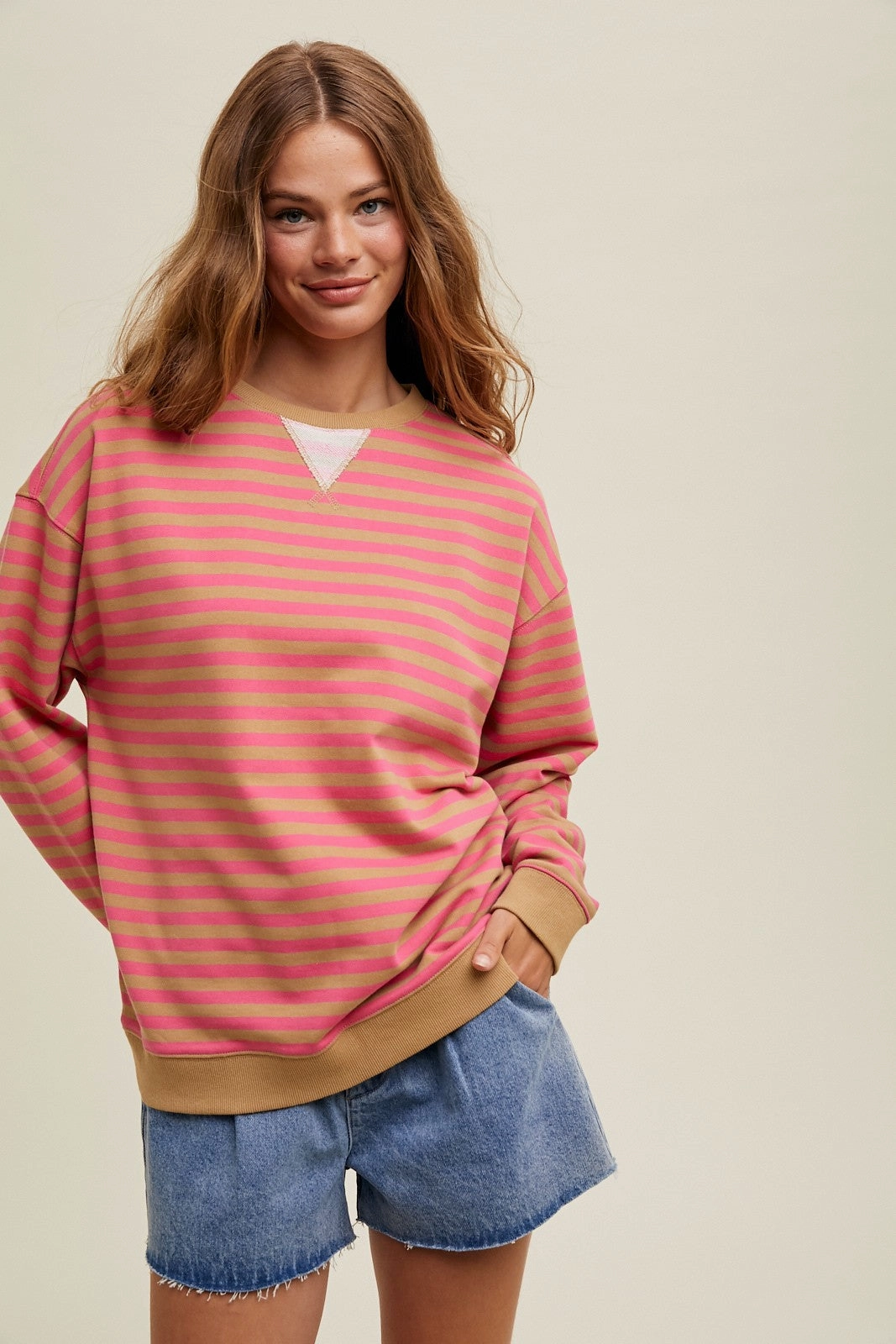 Ivy Striped Crewneck Versatile Layering Soft and Warm