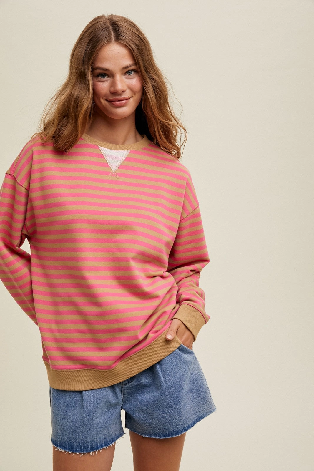 Knit Style Ivy Striped Crewneck
