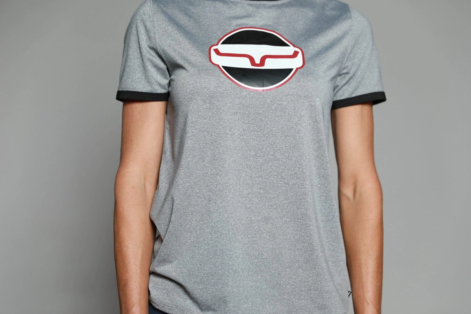 Standalone Option Kimes Ranch Womens Union Made Ringer Tee Grey Polyester S/S T-Shirt