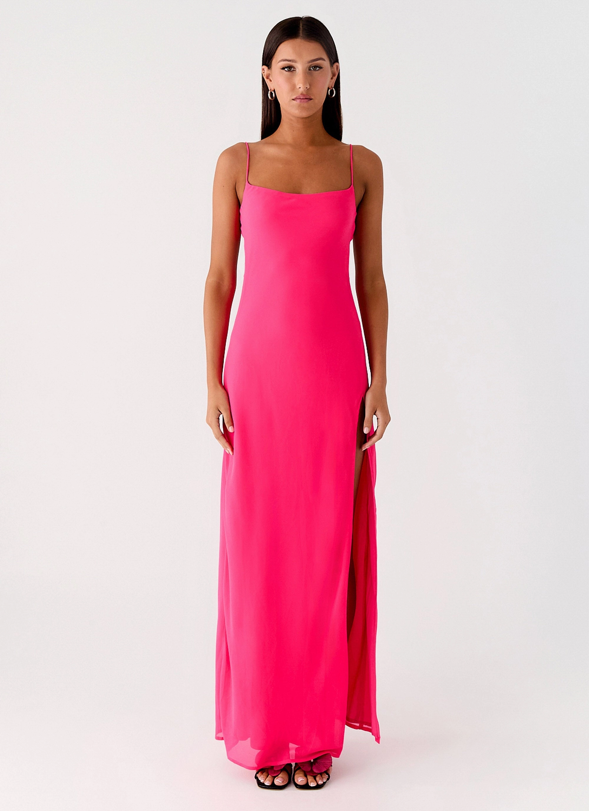 Alouette Maxi Dress - Fuchsia Elegant Wearable Soft Layers