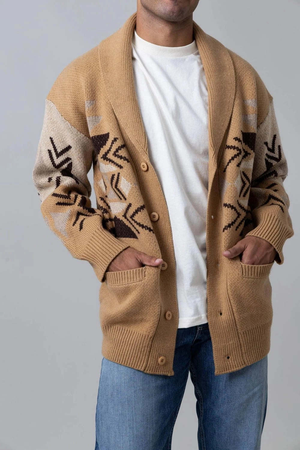 Festival Outfit quick dry Kimes Ranch Mens Artesia WW Brown Wool Blend Cardigan Sweater