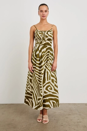 Fatima Dress in Selva Light Rhythm Light Flow