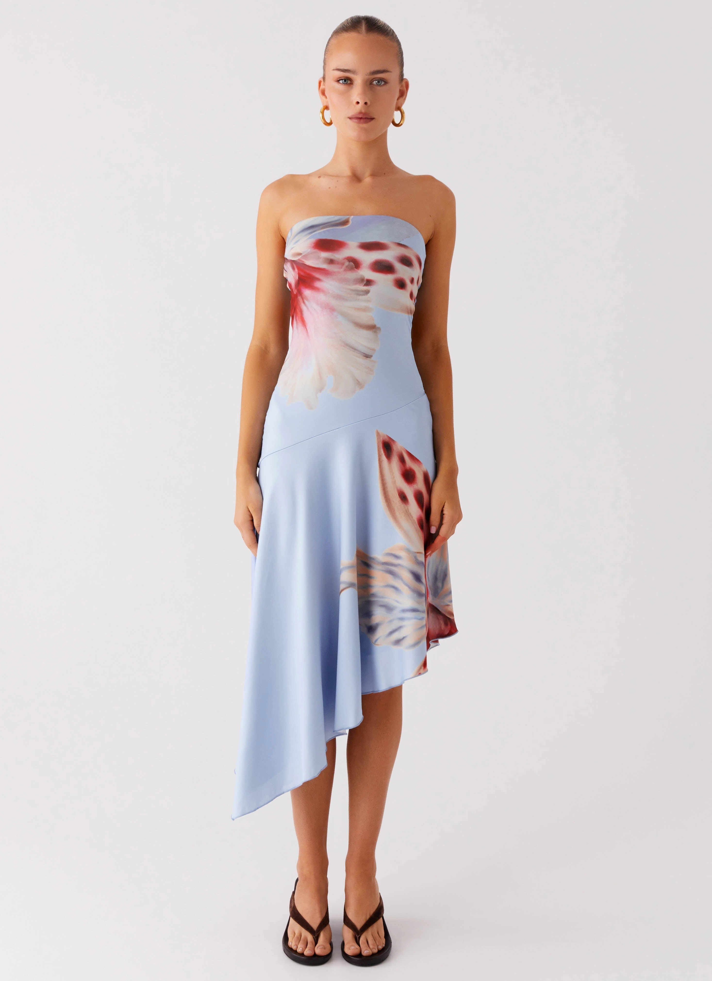 Soft Tones Juliana Midi Dress - Deep Sea Bloom