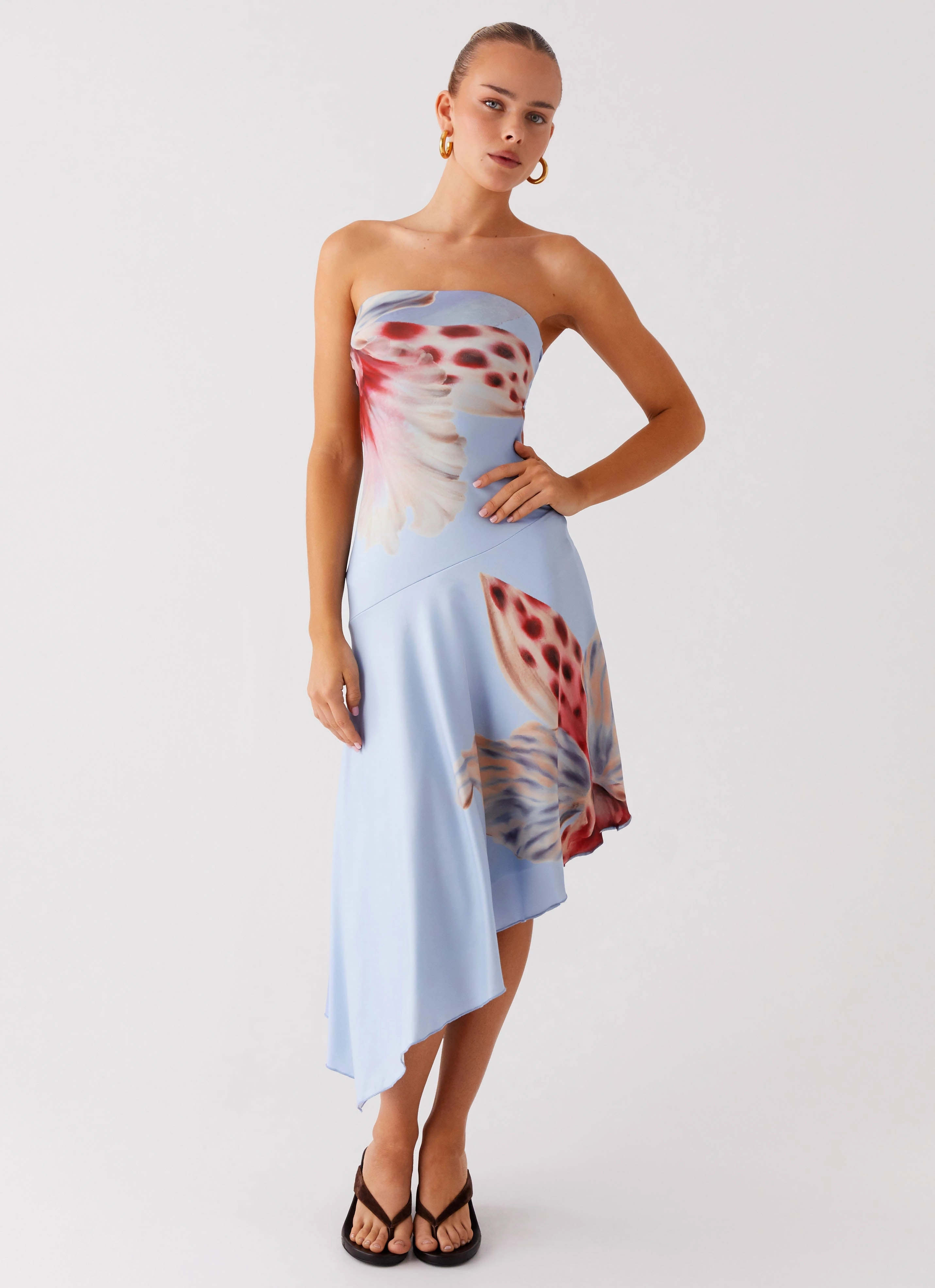 Juliana Midi Dress - Deep Sea Bloom Stretch-Recovery