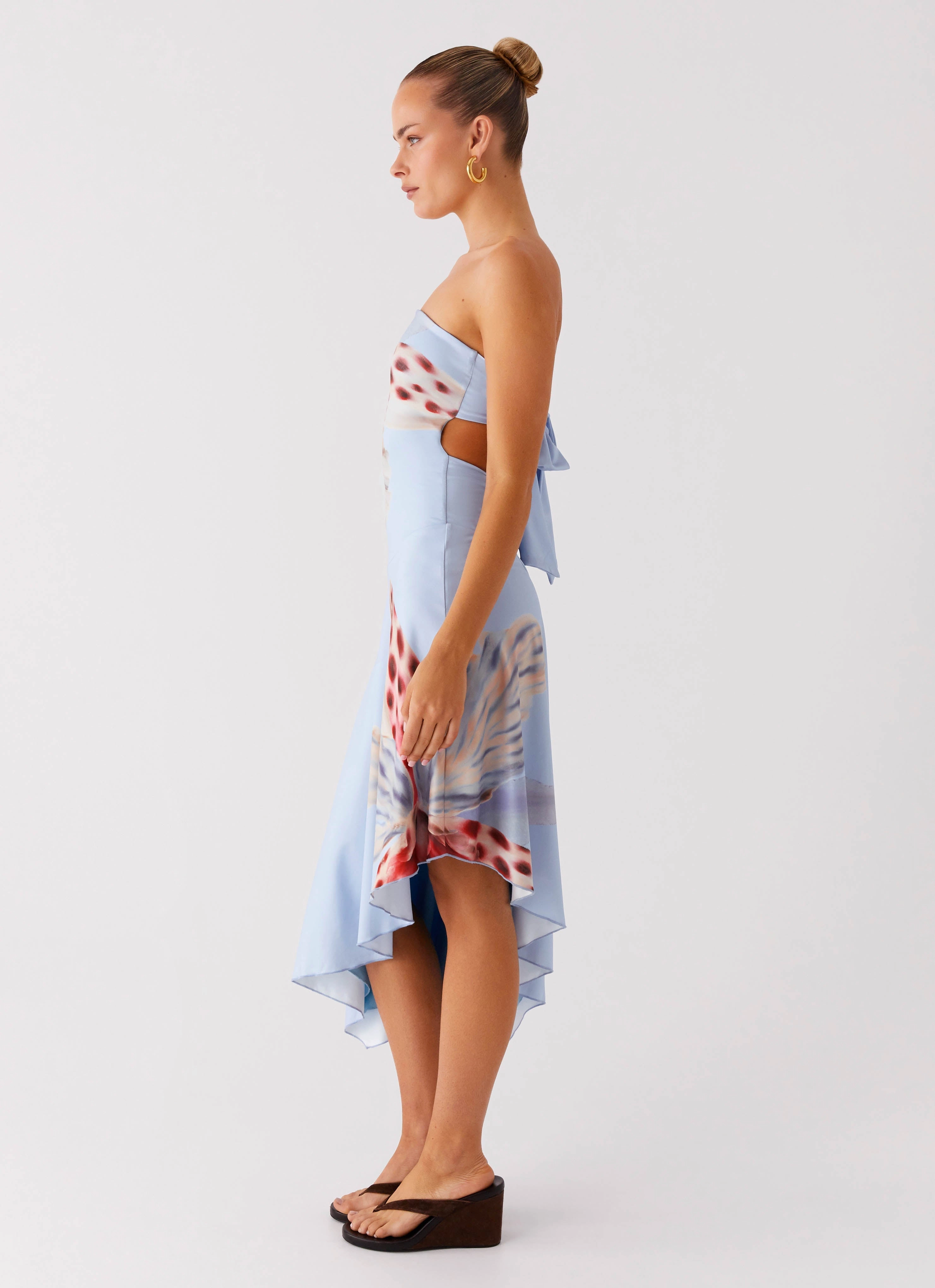Piped-Edge Juliana Midi Dress - Deep Sea Bloom