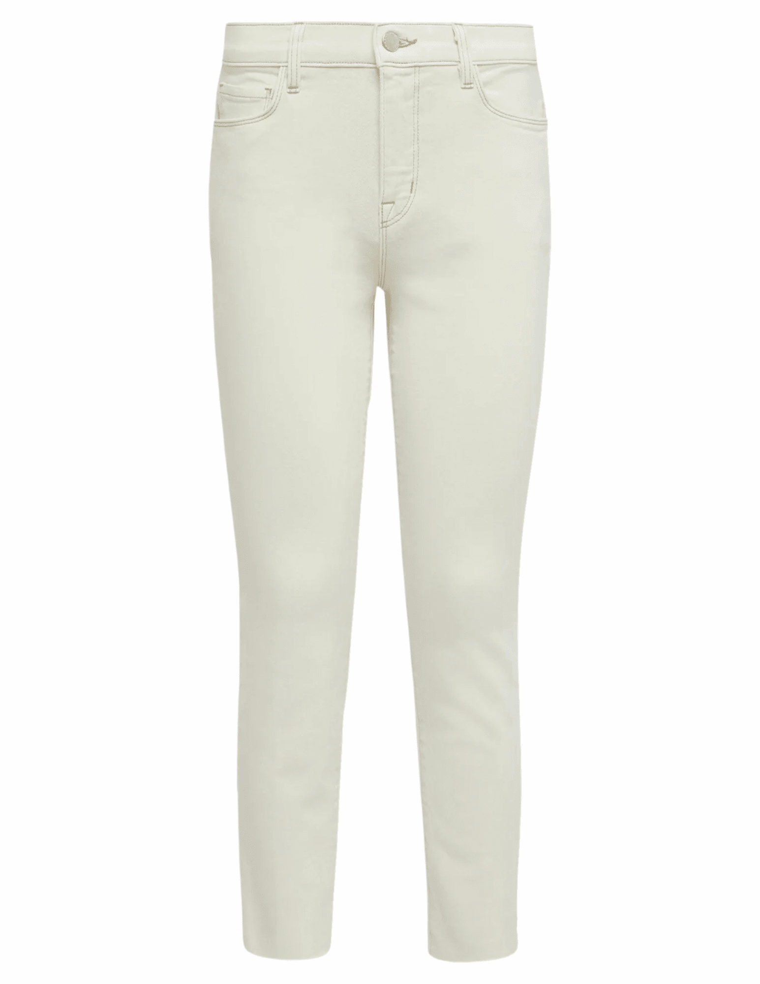 Breathable fabric Classic Comfort LAGENCE Sada High Rise Cropped Slim Jeans in Macadamia