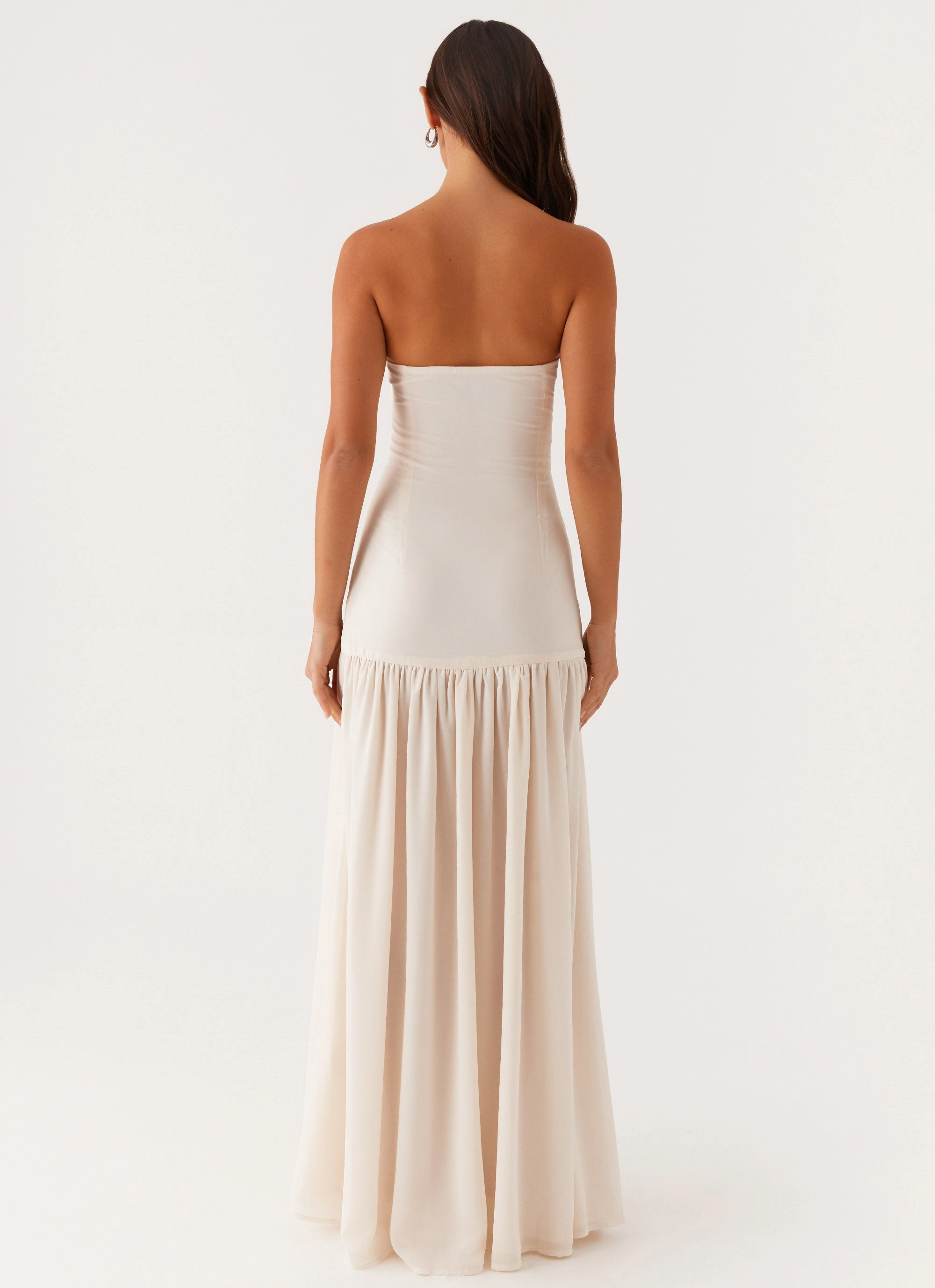Eden Strapless Maxi Dress - Ivory Ready Glow Buckle-Detail