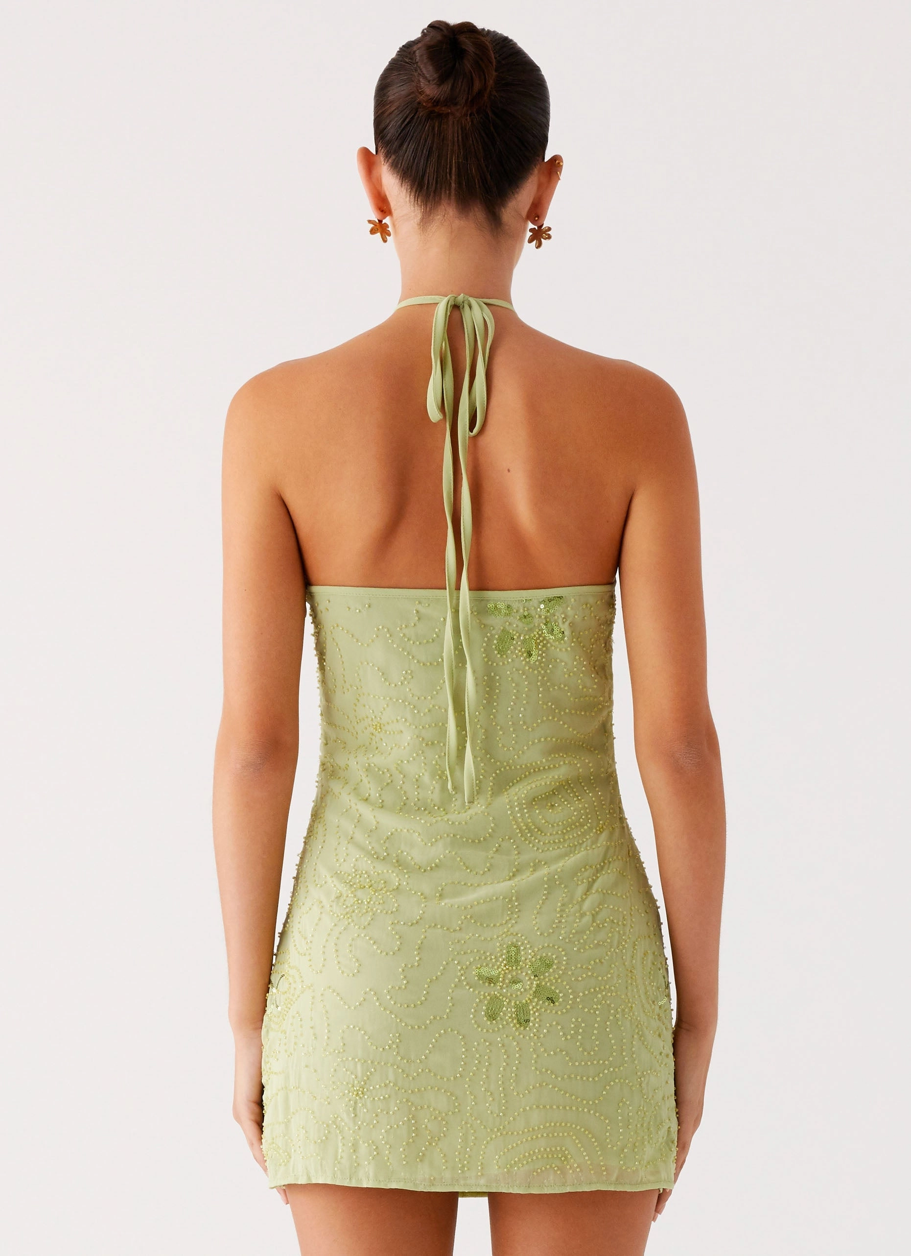 Gentle Fit Kiara Beaded Mini Dress - Mint