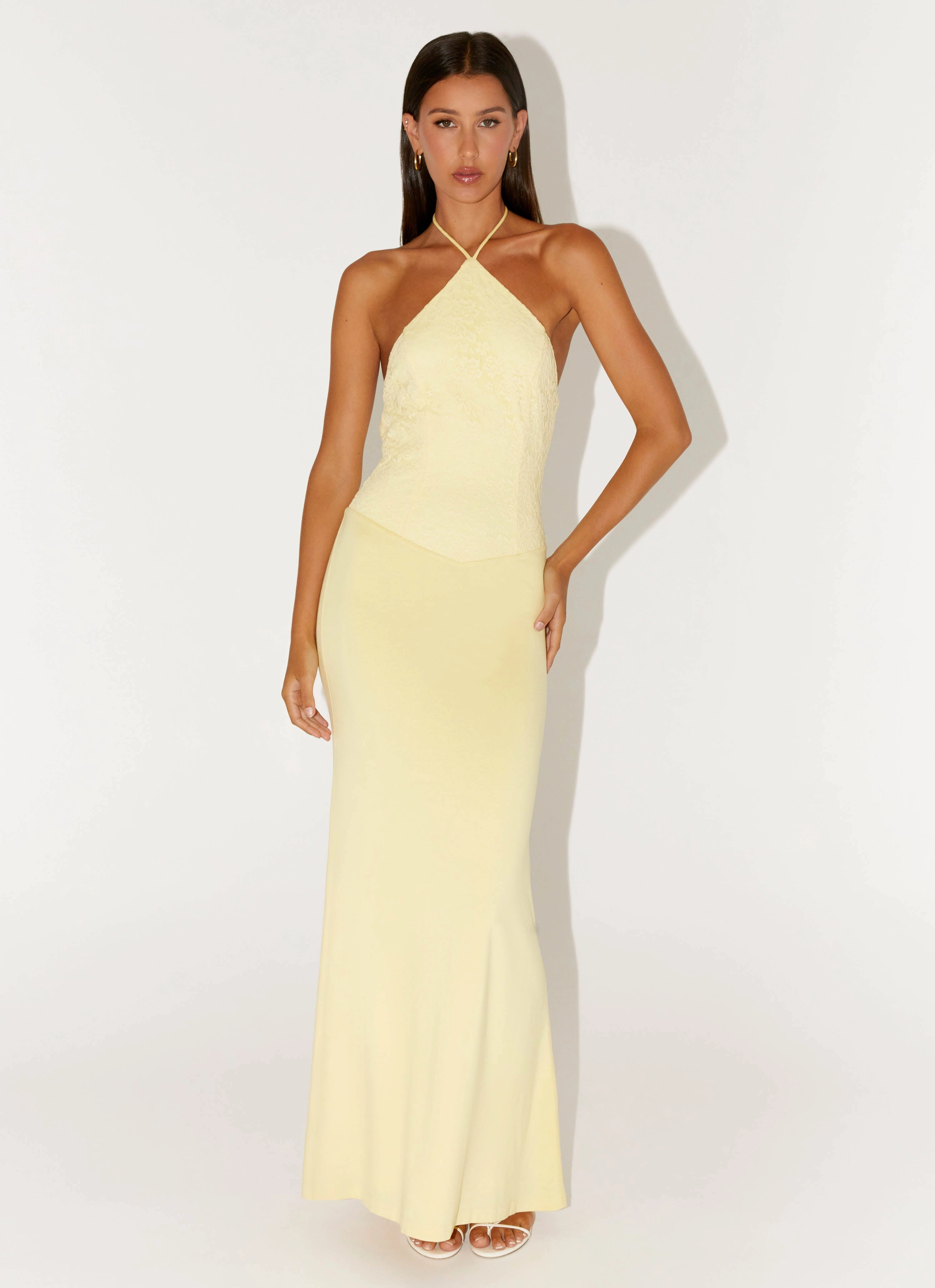 Fit Easy City Mood Fiesta Halter Maxi Dress - Sunny Yellow