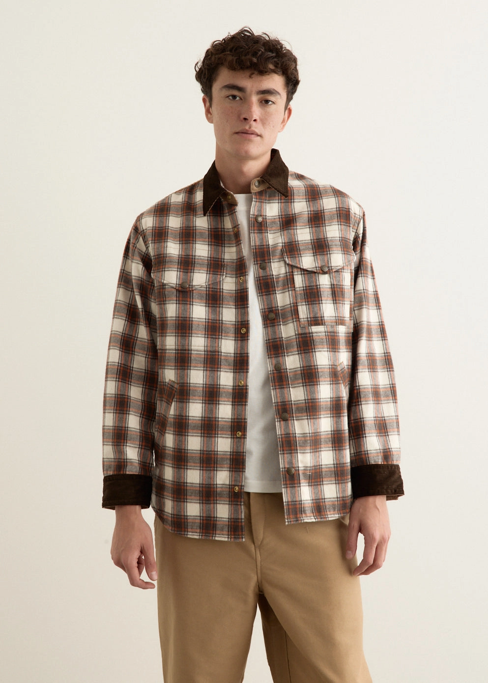 Filson Cotton Flannel x Cotton Oilskin Jacket Reinforced Collar Structure Winter Ready