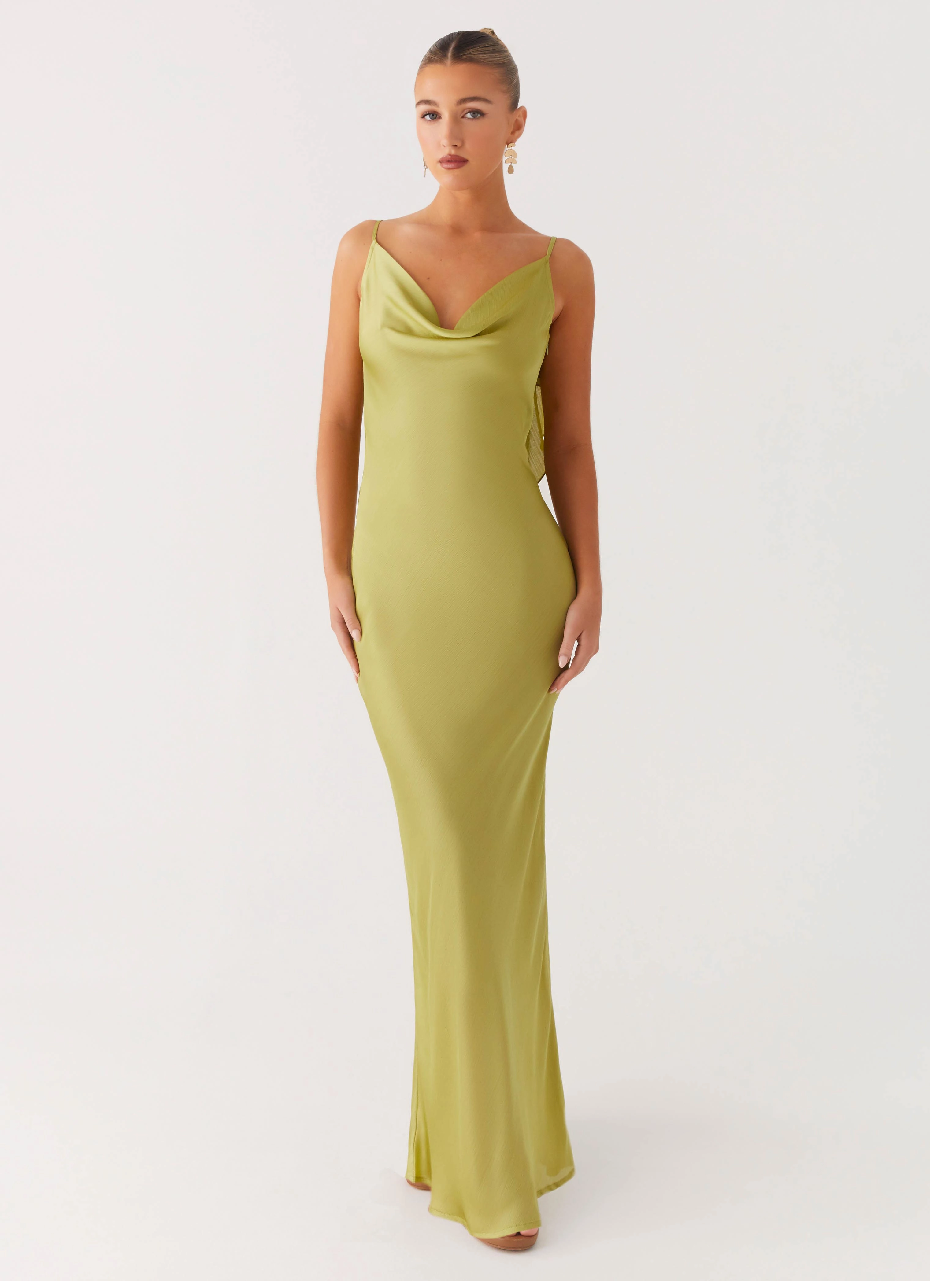 Jade Escape Maxi Dress - Lime Feminine Fit