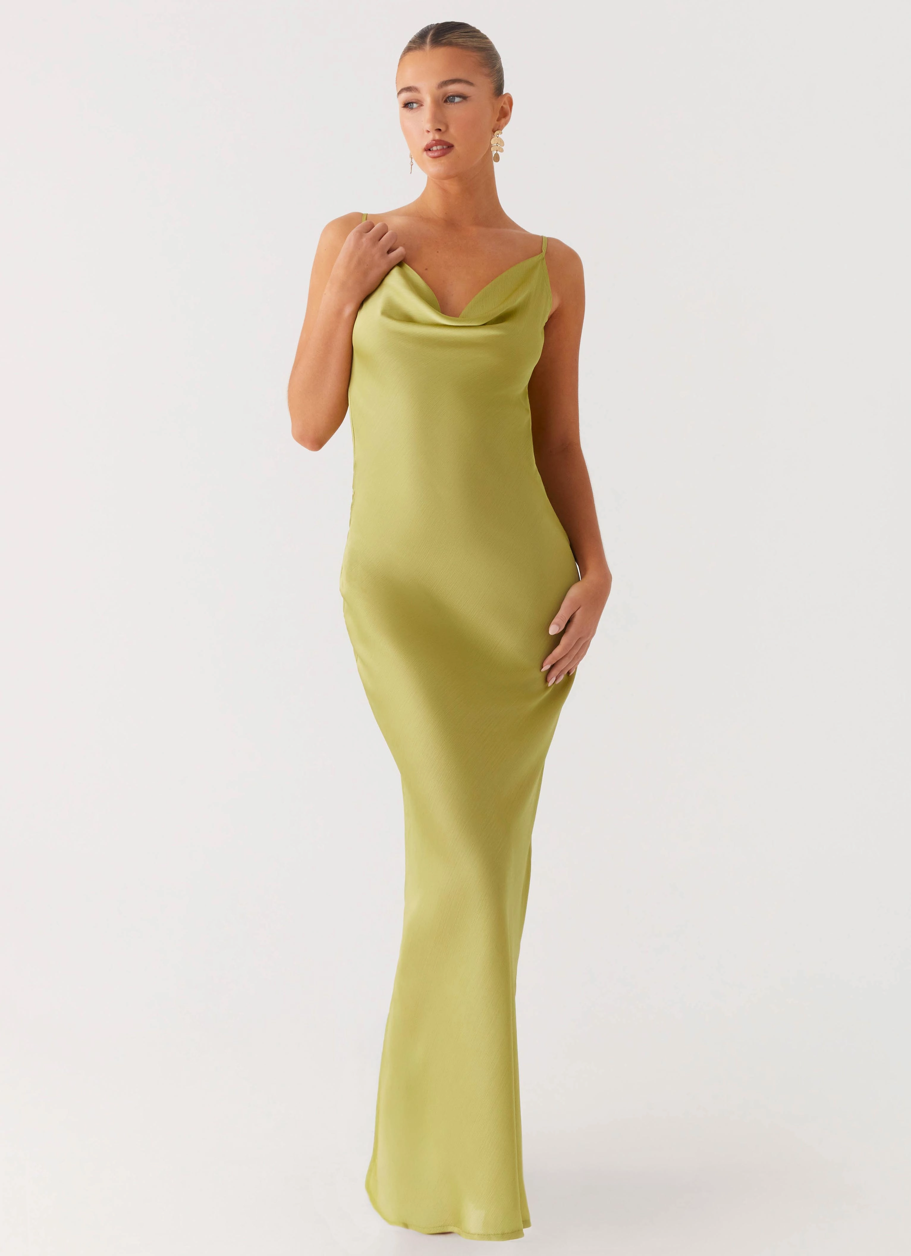 Jade Escape Maxi Dress - Lime Feminine Structure