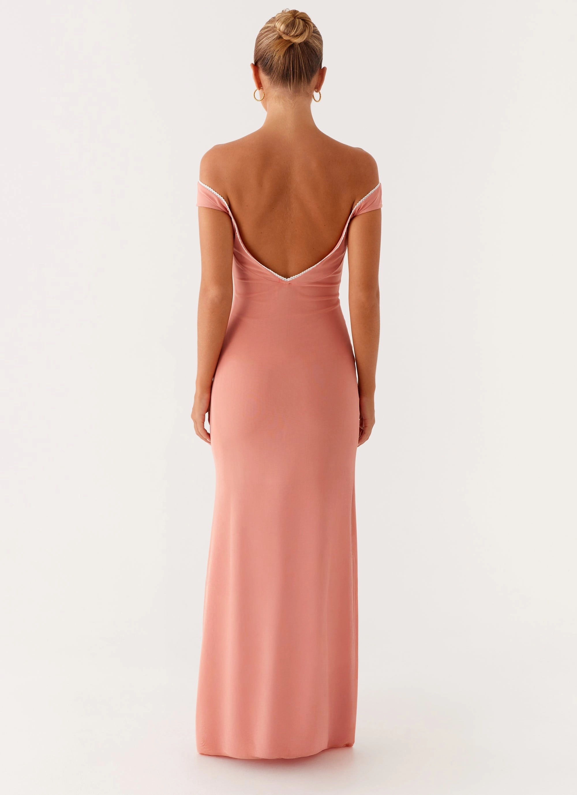 Katiya Maxi Dress - Peach Trendy Layering Perfect Shape