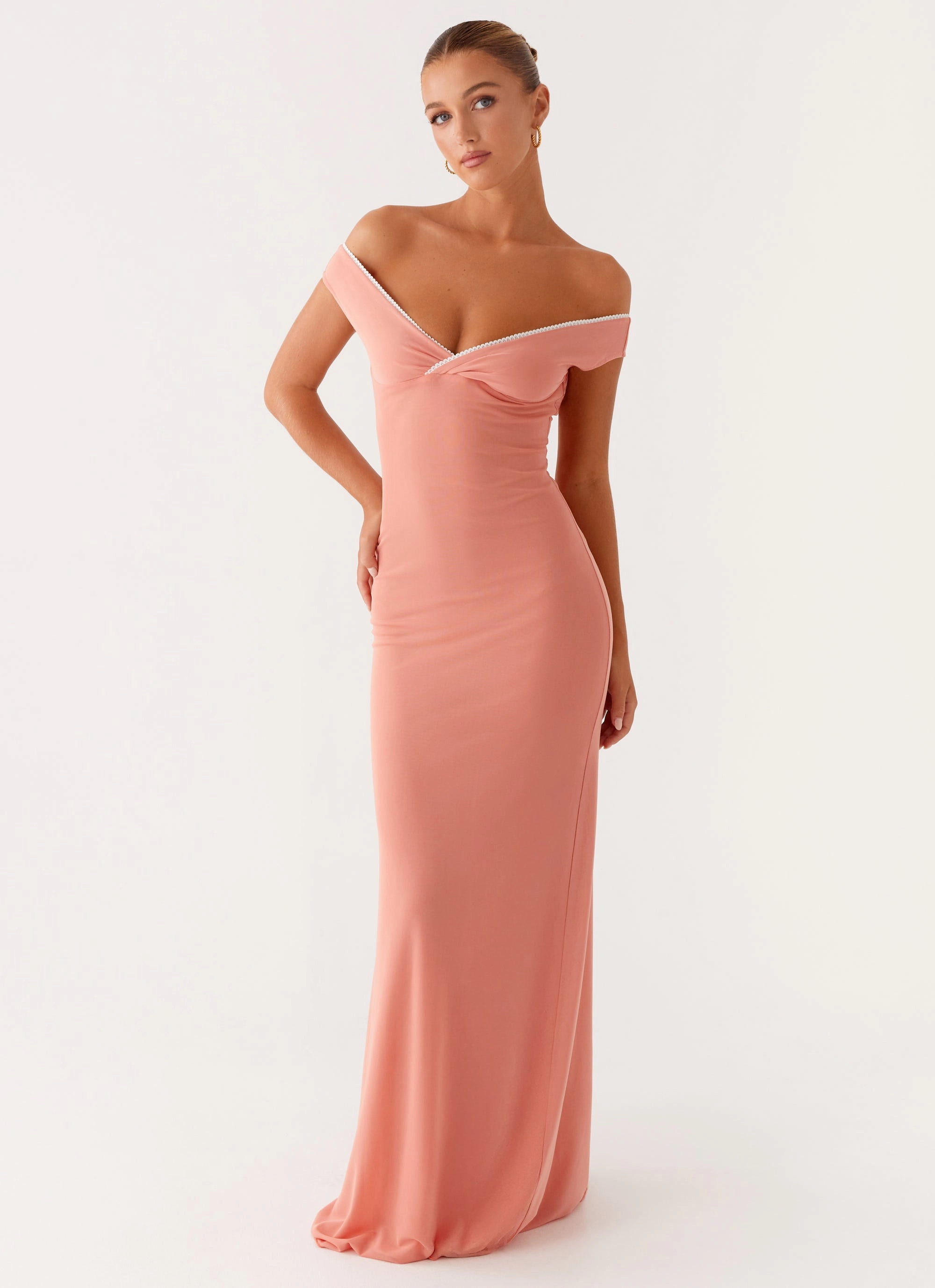 Body Harmony Romantic-Detail Katiya Maxi Dress - Peach