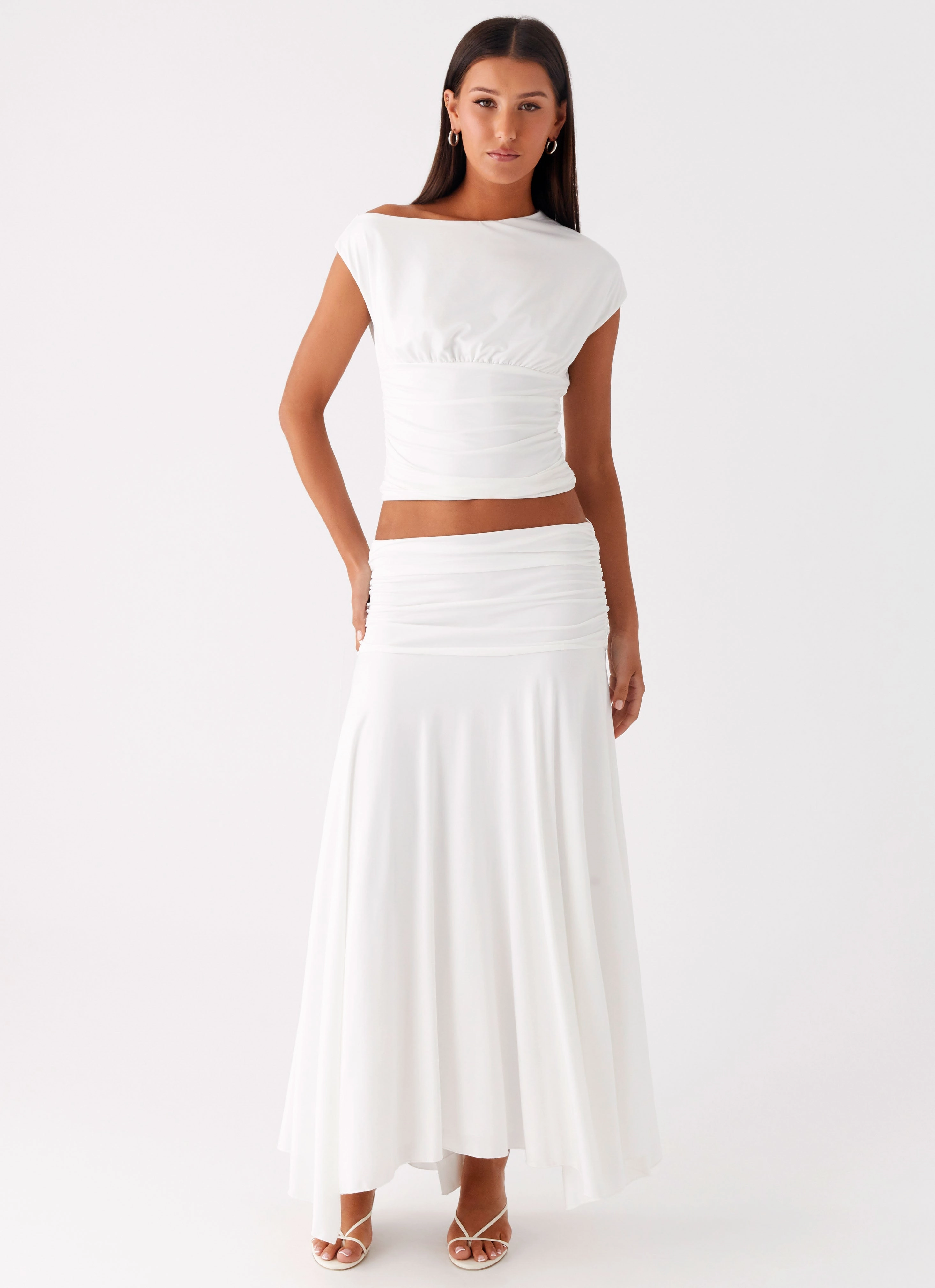 Liana Asymmetrical Top - White Heritage Inspired