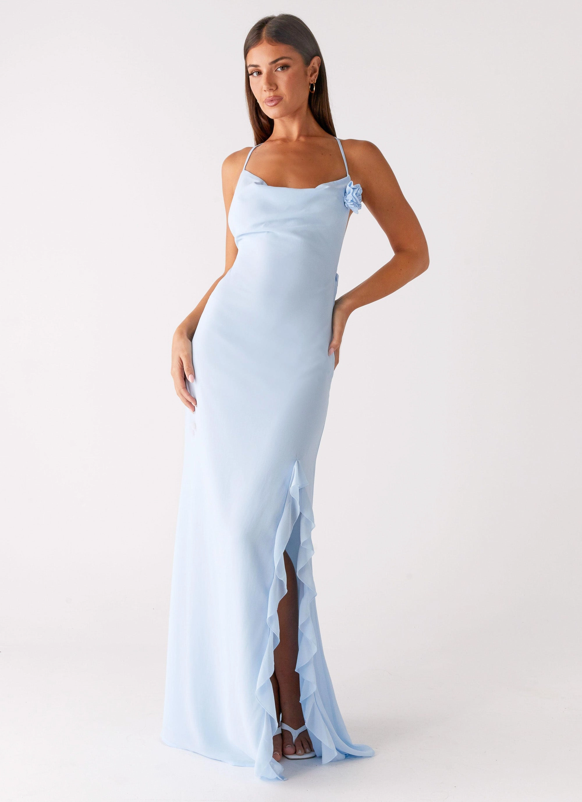 light layering First Class Maxi Dress - Blue