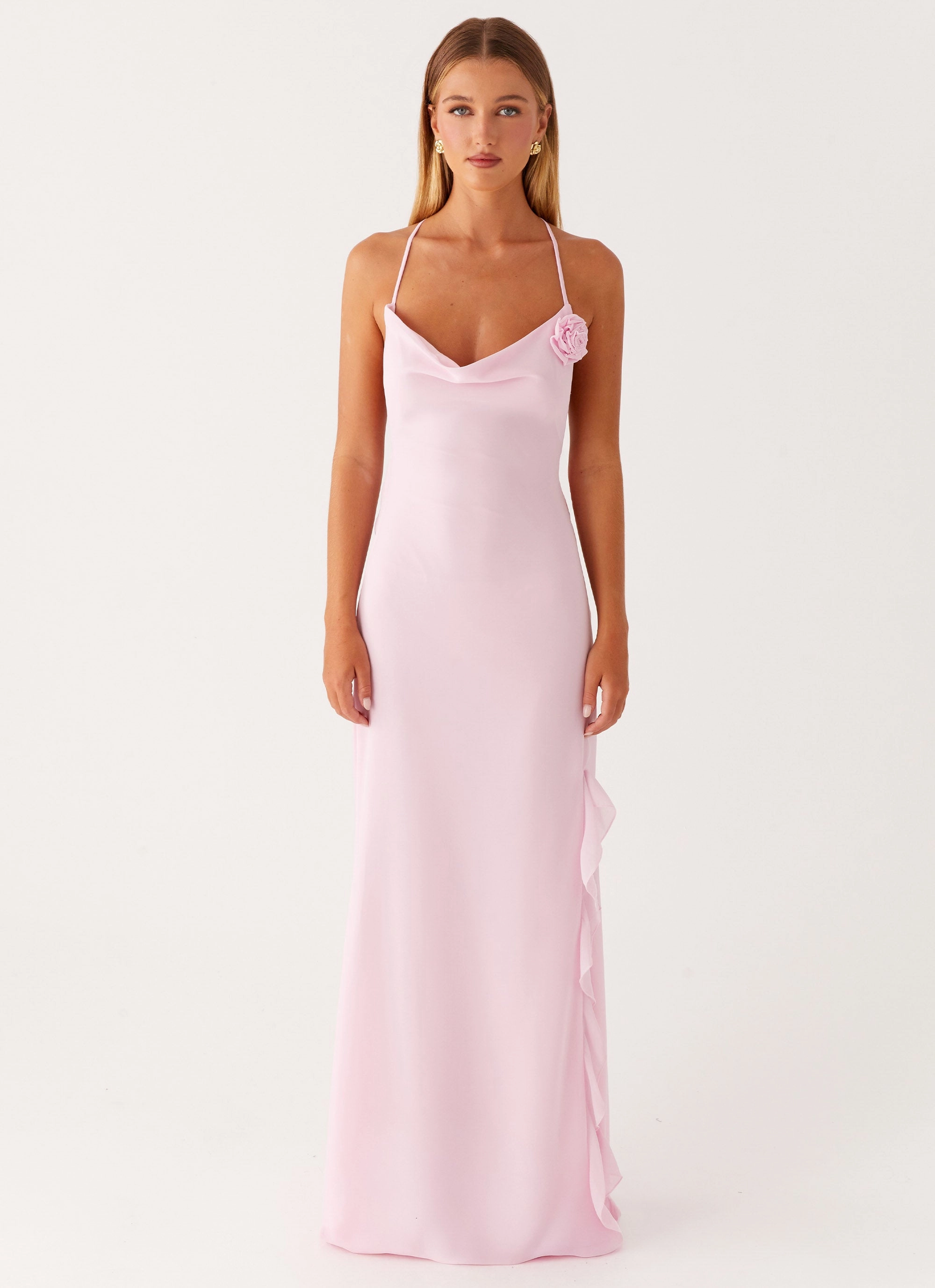 Light Cloud Detachable-Detail First Class Maxi Dress - Pink