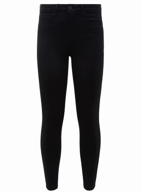 Eco Friendly Denim Four Way Stretch Fabric L'Agence Margot High Rise Skinny Jean In Noir