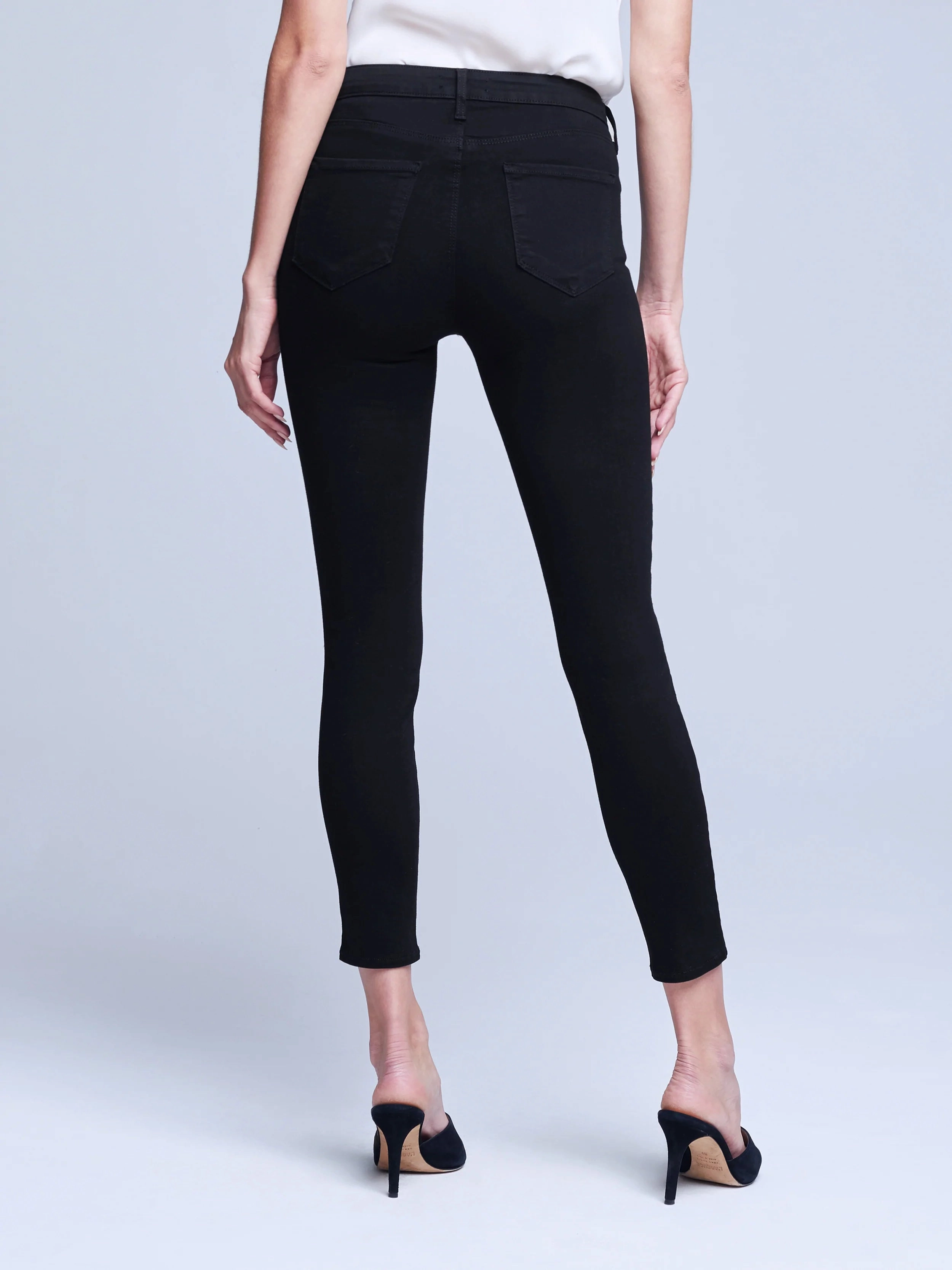 Clean Shape L'Agence Margot High Rise Skinny Jean In Noir