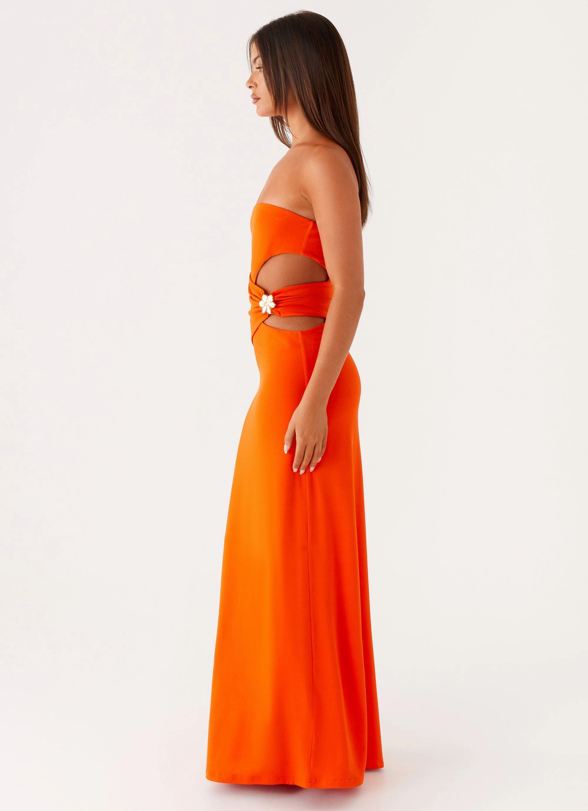 Anetta Maxi Dress - Orange Sleek Tone