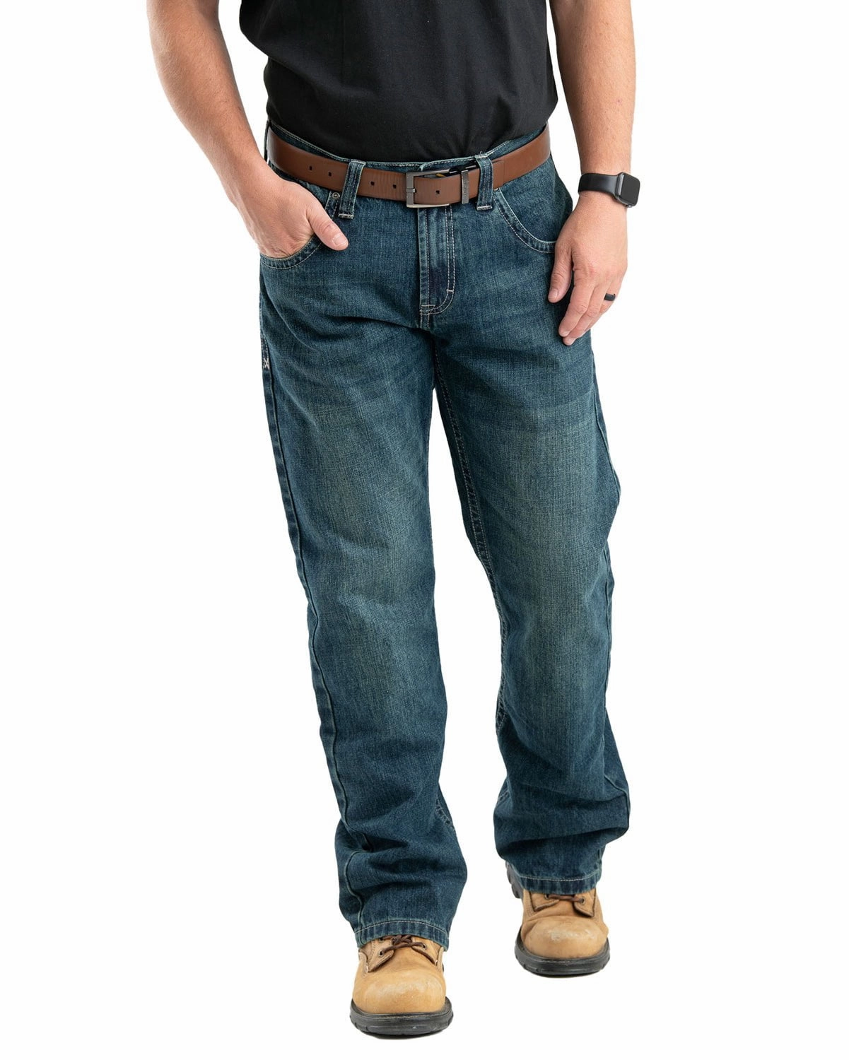 Clean Fit Sleek Option Berne Mens Quarry Pocket Jeans