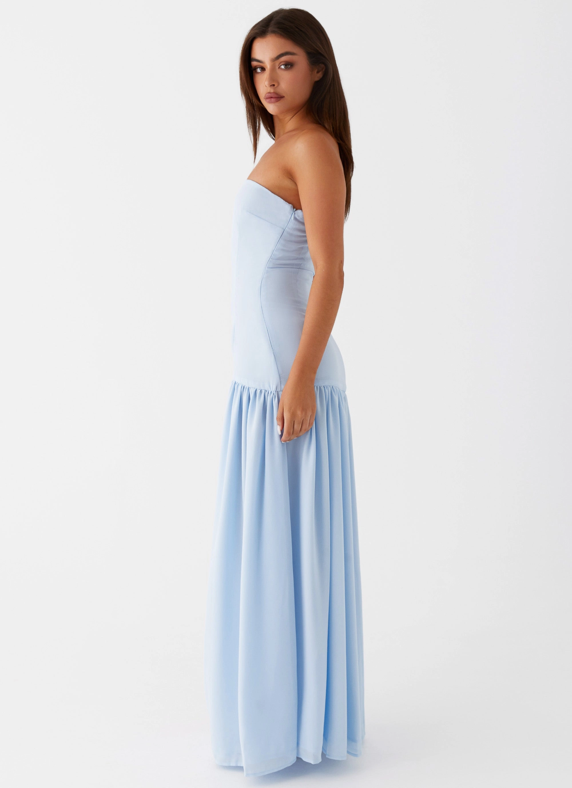 Quiet Sweet Eden Strapless Maxi Dress - Blue