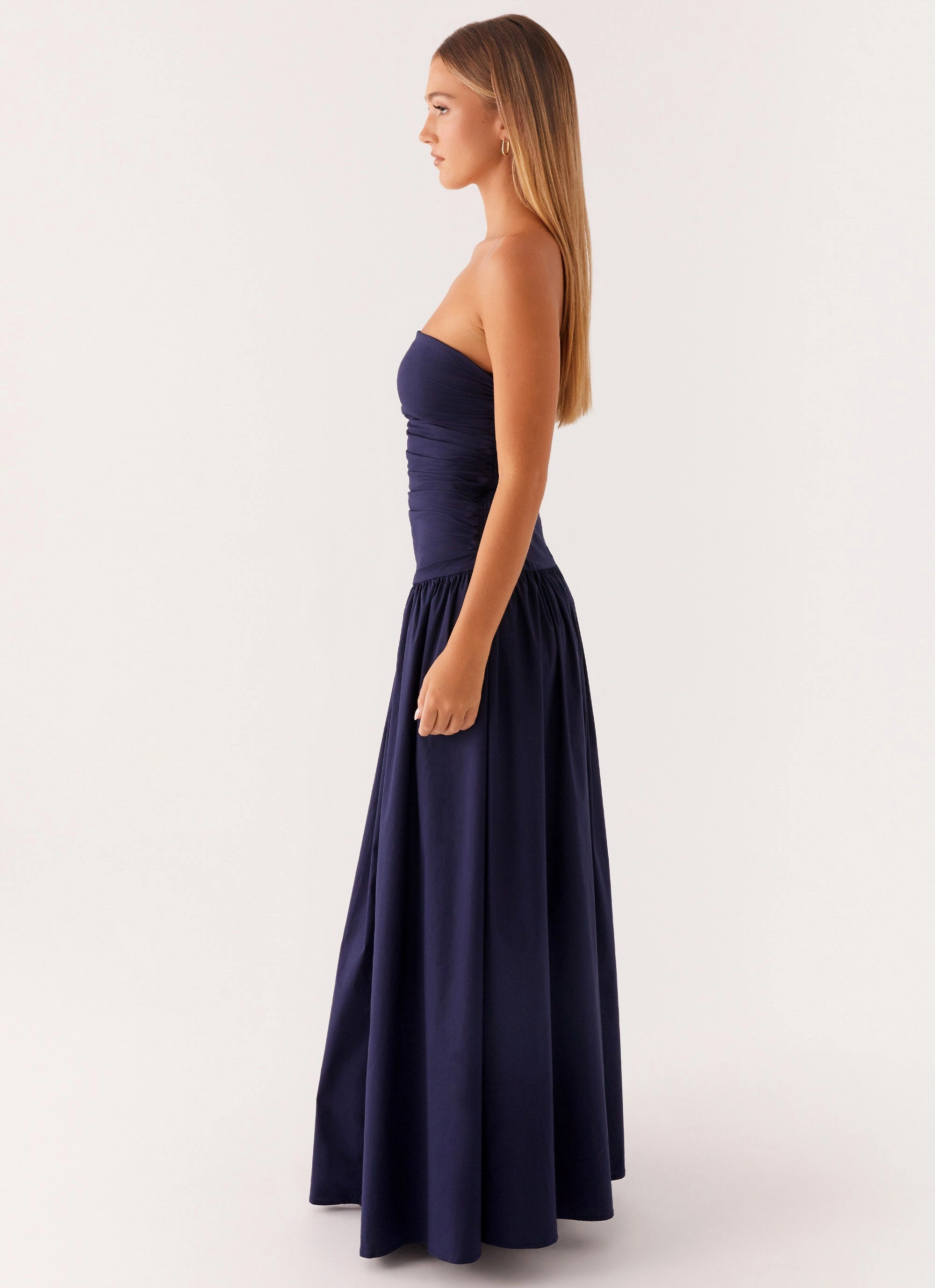 Kimono-Sleeve Carmel Maxi Dress - Navy