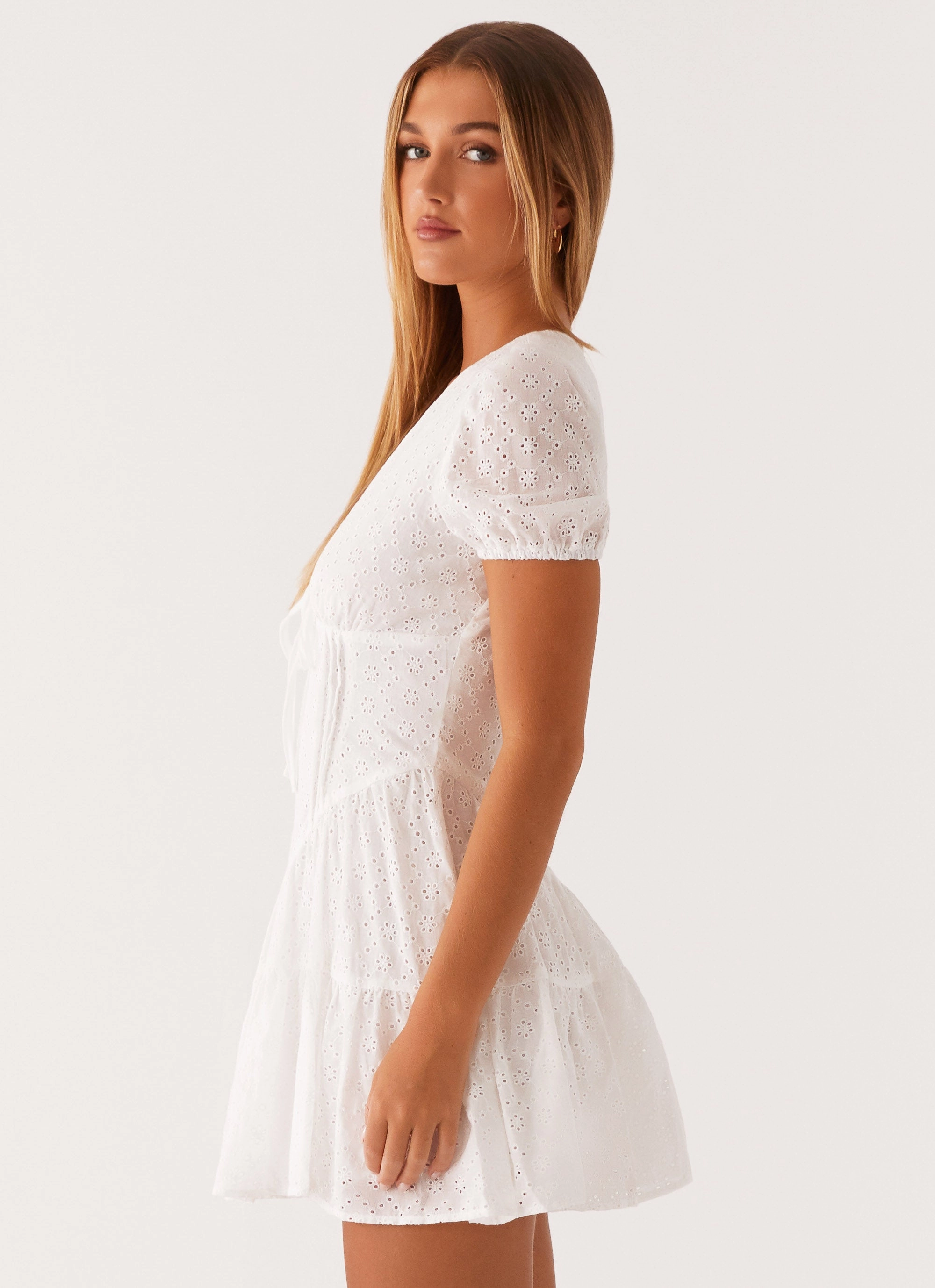 Sweetness Mini Dress - White Clean Structure