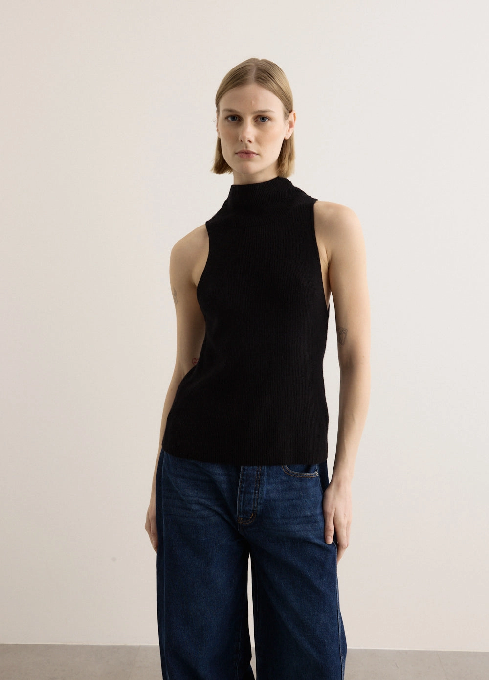 Daily Layer Compression Knit Support Cashmere Blend Top