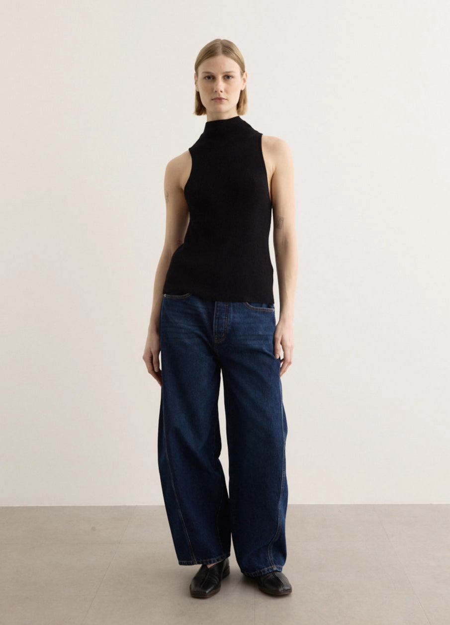 DropShoulder Design Cashmere Blend Top