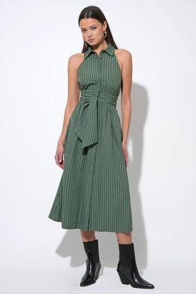 ROSA FLUTTER HALTER COLLARED DRESS Comfy and Elegant