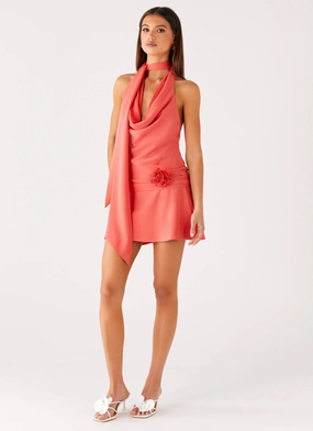 Kenzie Mini Dress - Coral Modern Comfort