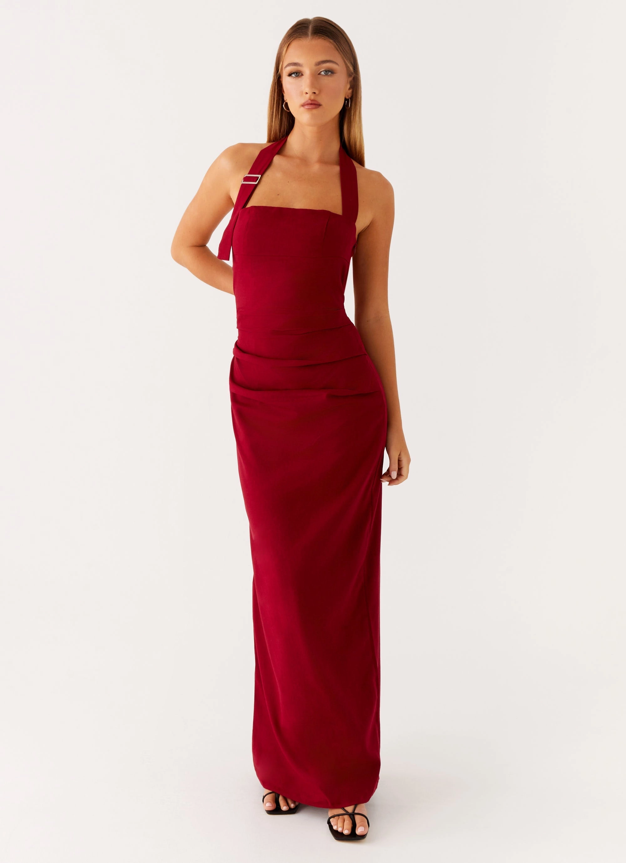 Kind Glow Hidden-Pocket Rumour Has it Maxi Dress - Red