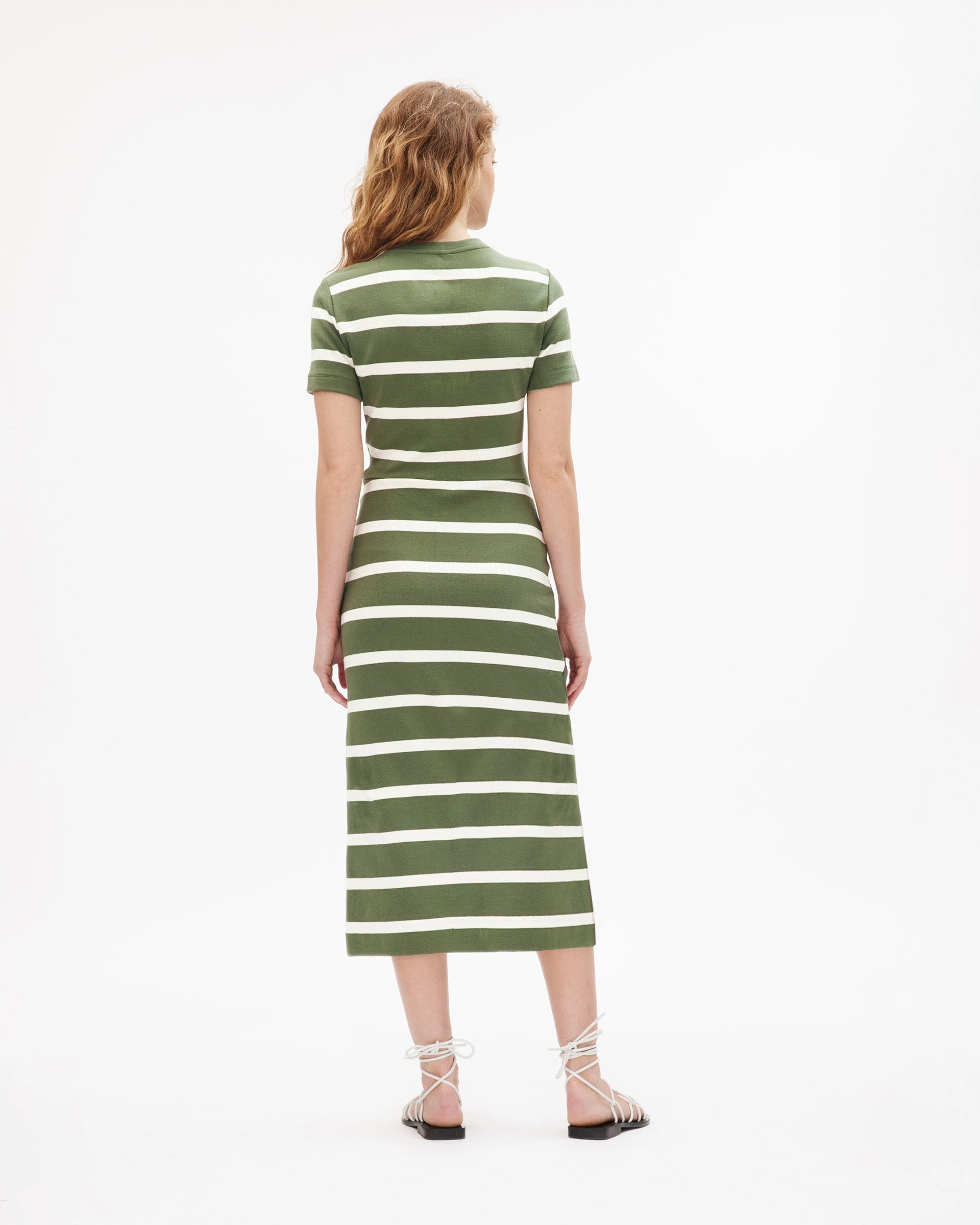 Wrinkle-Resistant Short Sleeve Striped Cody Dress