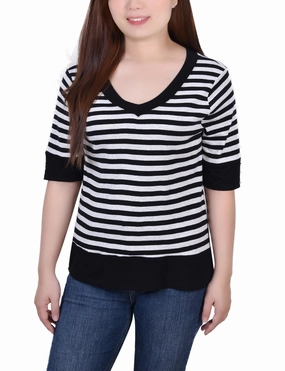 Elbow Sleeve Top Modern Casual Look