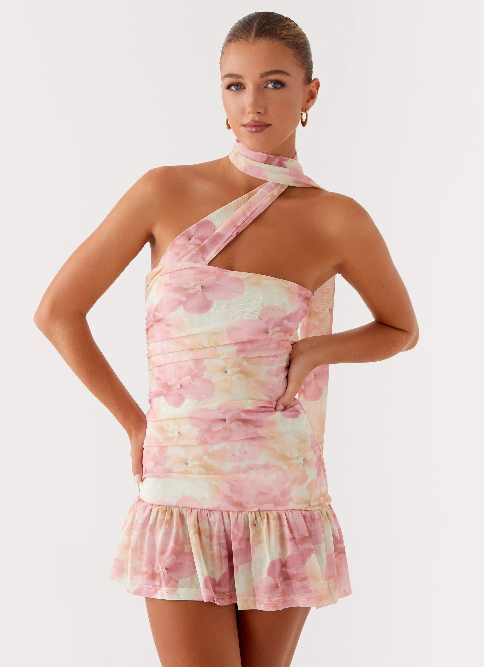 UVProtectiveLayer Basic Warm Fleur Mini Dress - Floral Print