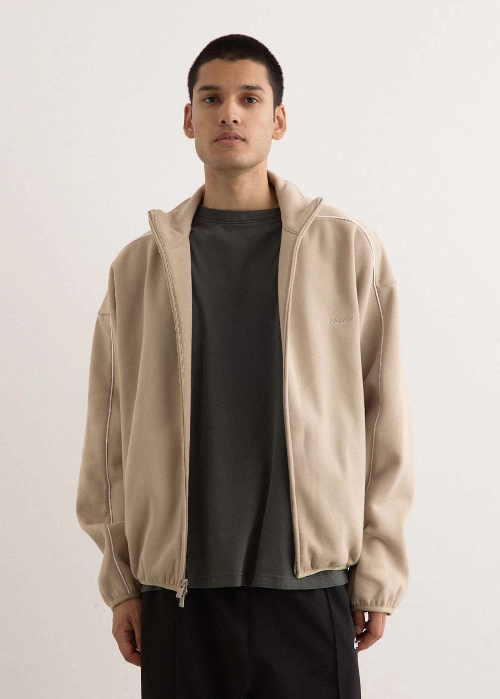 Modern Fit Fleece Track Jacket Breathable Technology Slim Silhouette