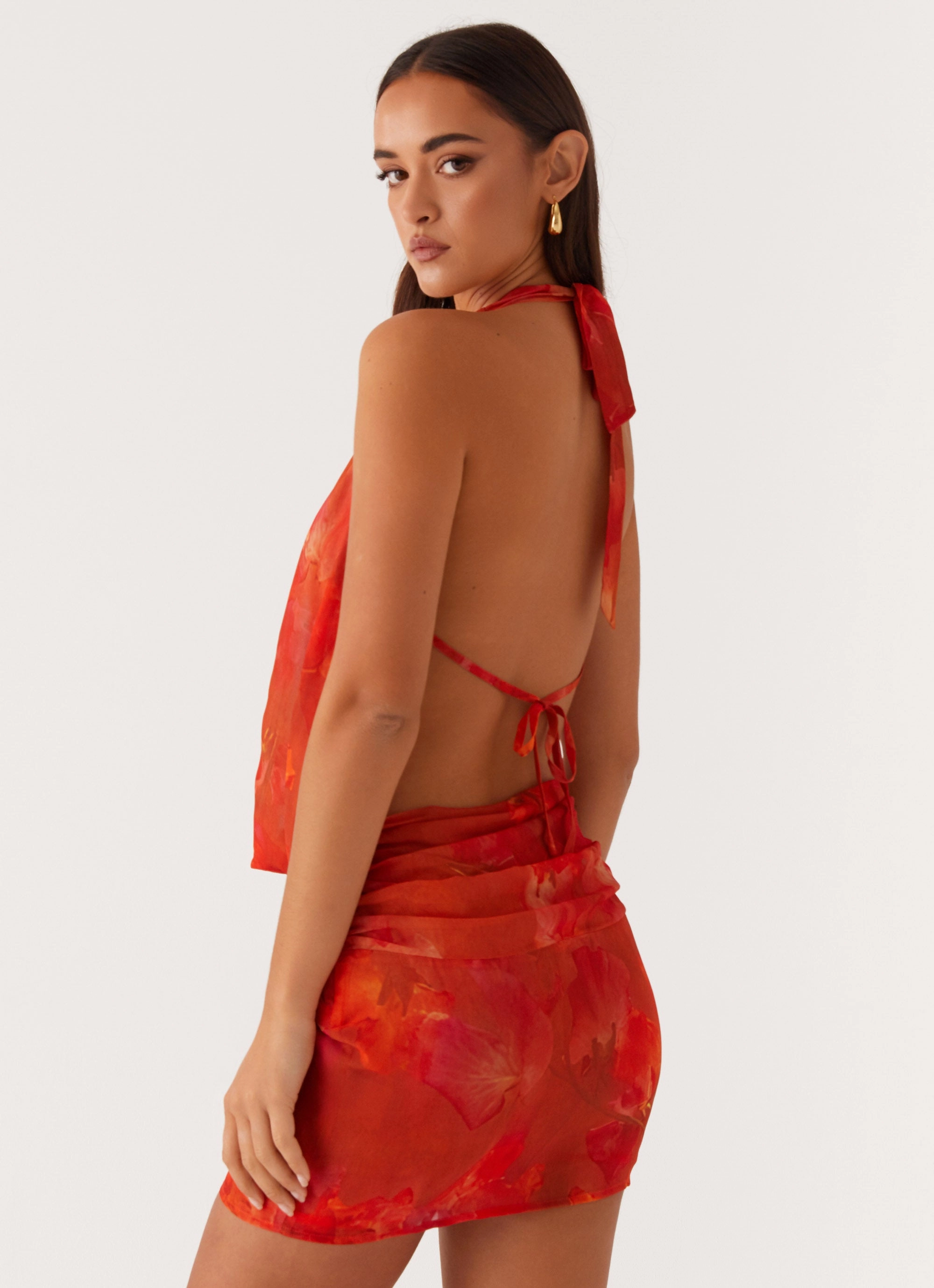 Perfect Proportion Elysia Chiffon Mini Dress - Amber